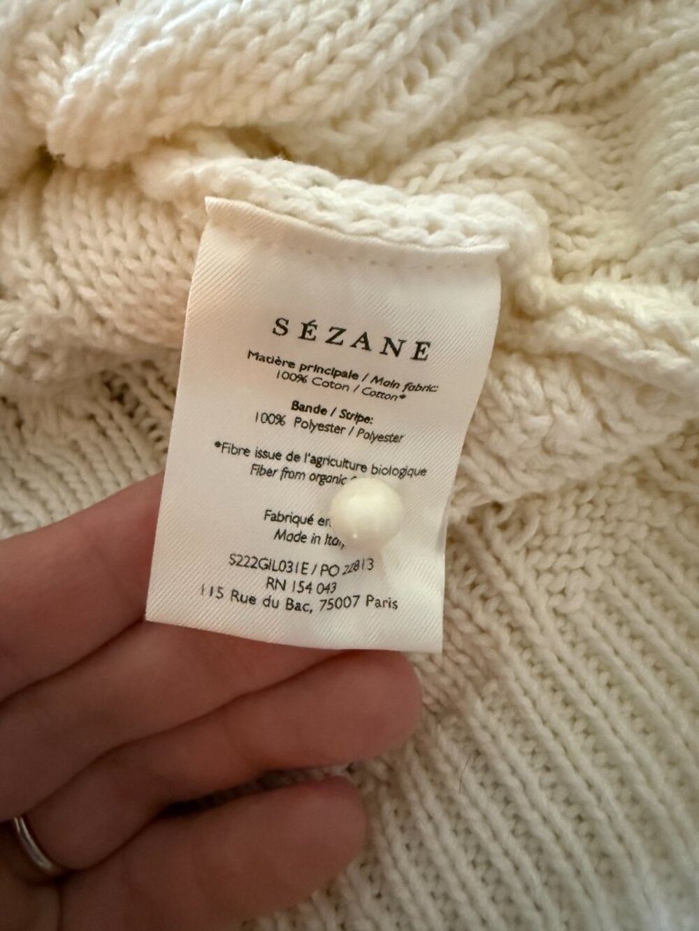Sezane Beryl Cardigan - Ecru - Size Small - Excellent Condition! - Picture 8 of 10